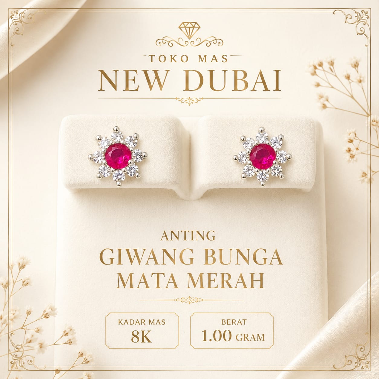 ANTING GIWANG BUNGA MATA MERAH