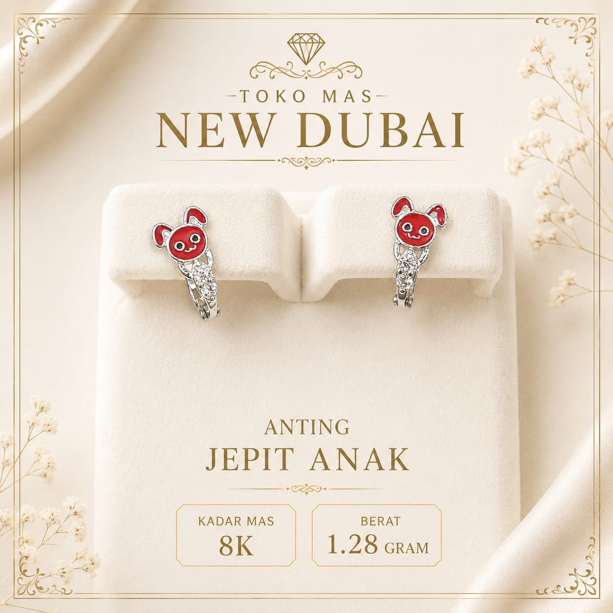 ANTING JEPIT BONEKA CAT MERAH MATA AD