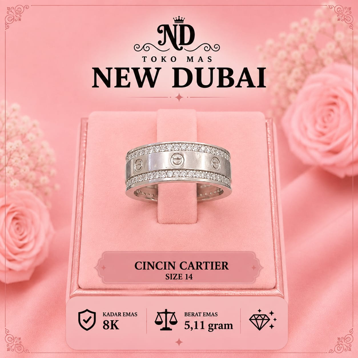 CINCIN CARTIER LISTRING MATA AD