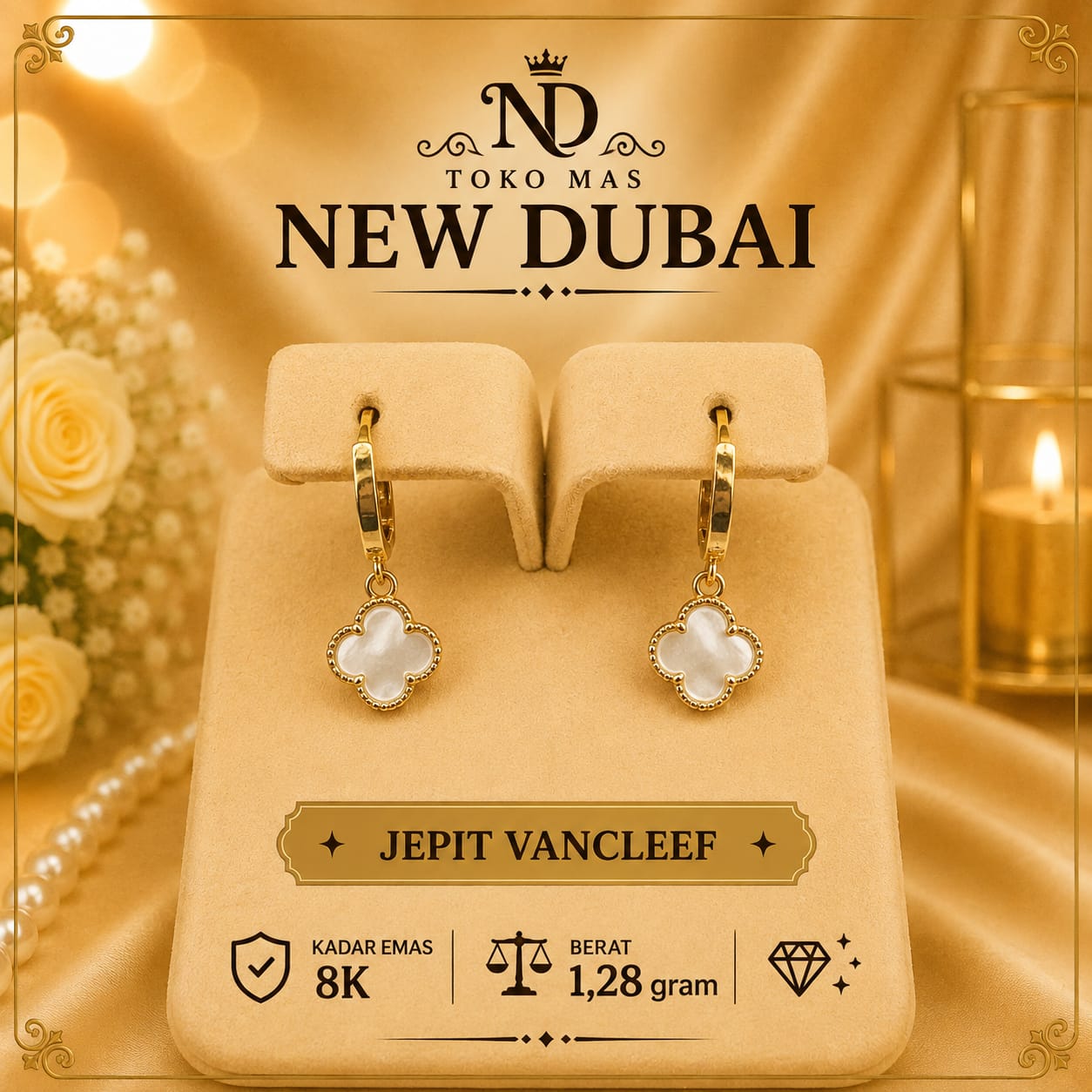 ANTING JEPIT VANCLEEF PUTIH