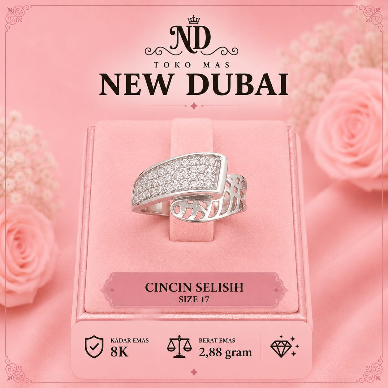 CINCIN SELISIH 3 BARIS LISTRING MATA AD