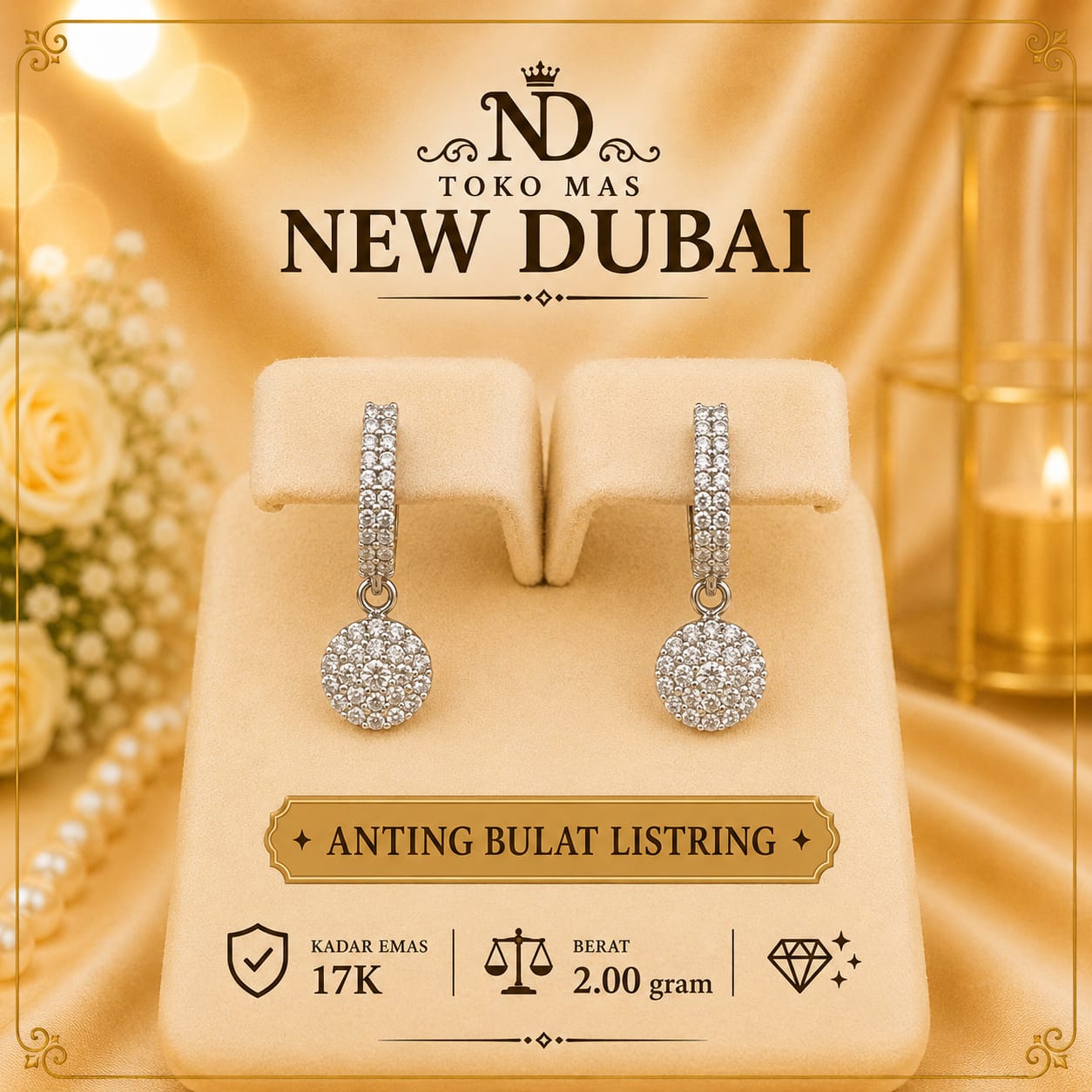 ANTING BULAT LISTRING 3 BARIS