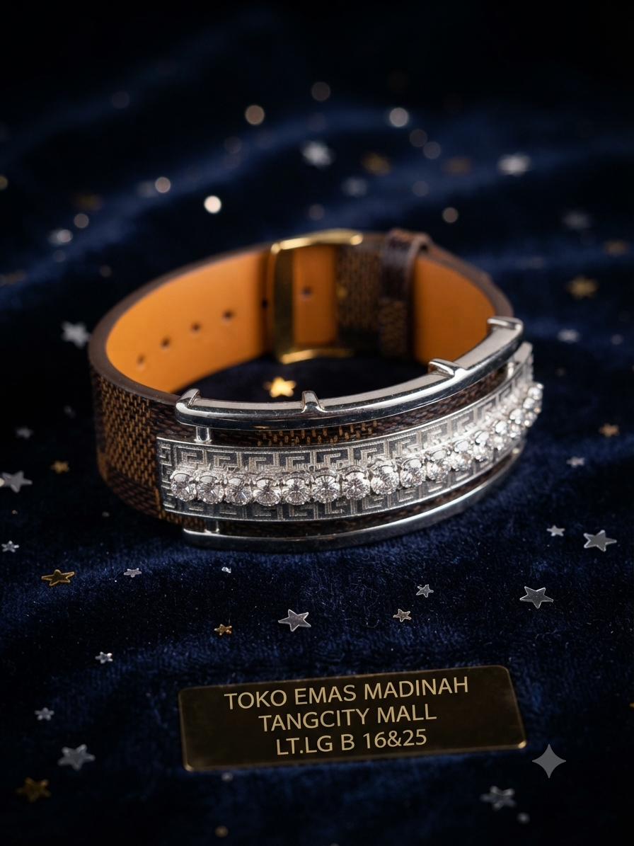 GELANG TALI PLAT LISTRING MOTIF UKIR M.S