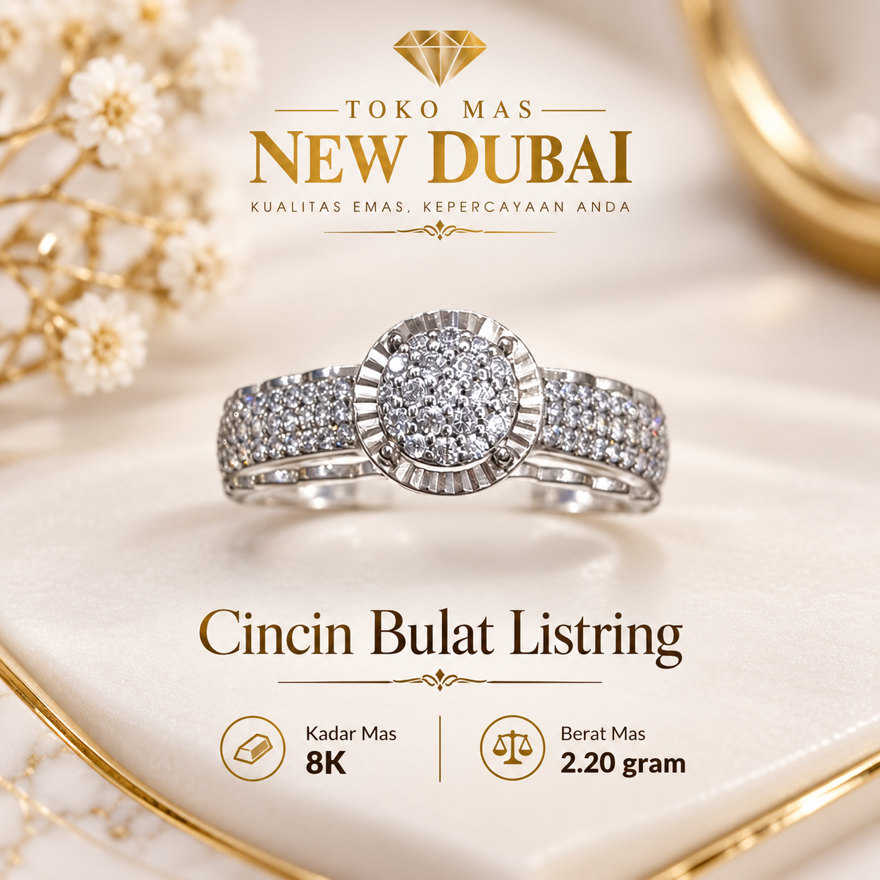 CINCIN BULAT 3 BARIS LISTRING MATA AD