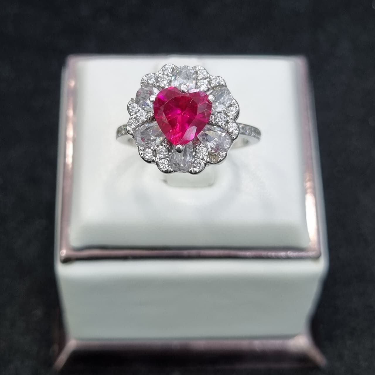 CINCIN BUNGA MATA LOVE MERAH LISTRING