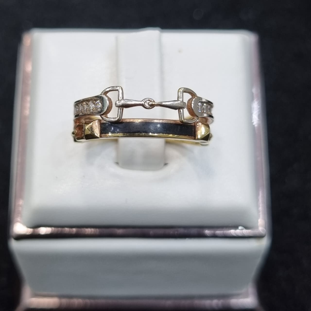CINCIN 2 RING LISTRING CAT HITAM