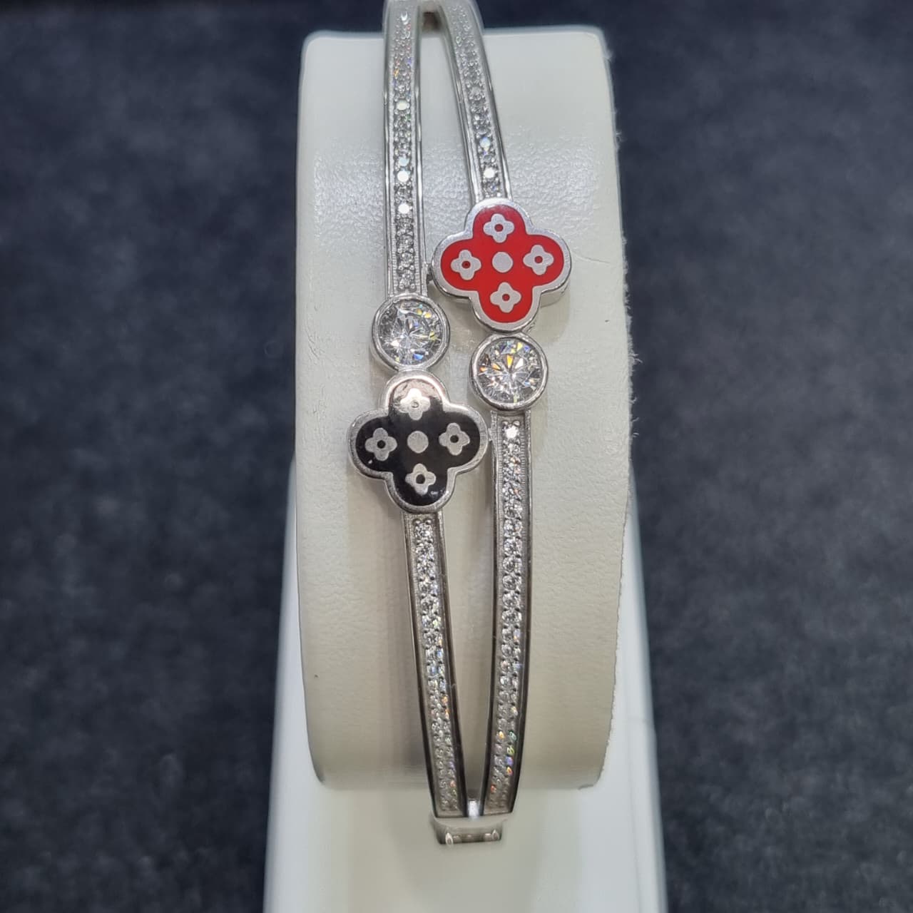 GELANG B 2 RING LISTRING PLAT VC HITAM MERAH