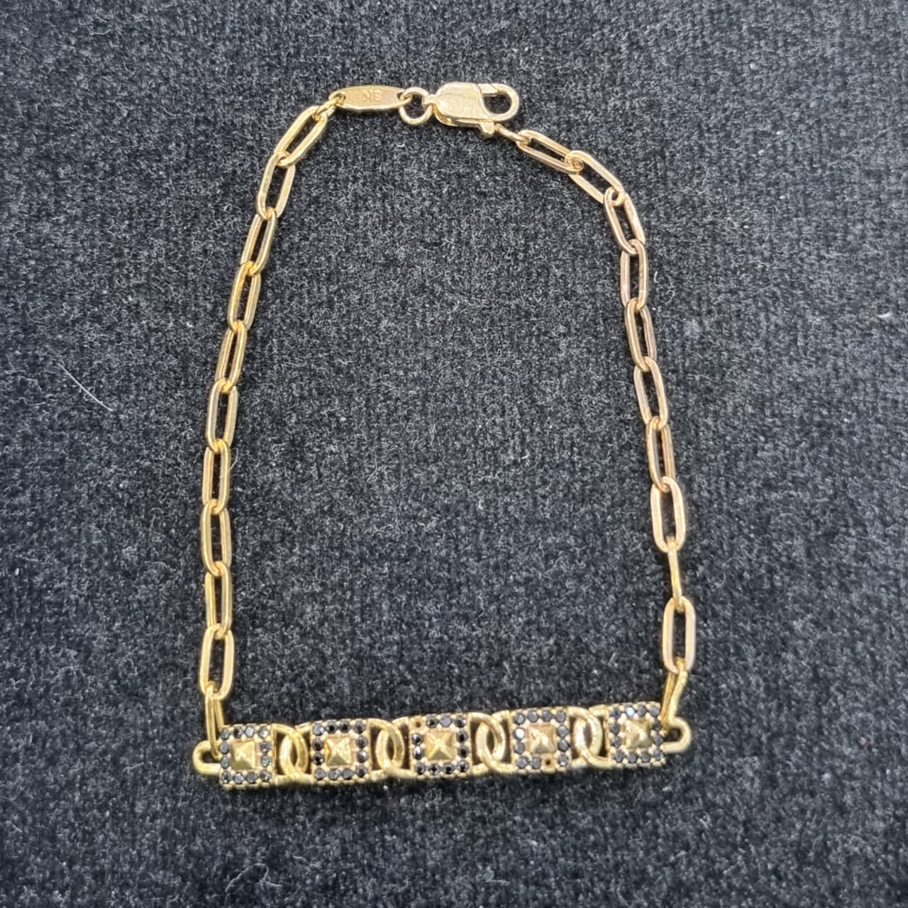 GELANG R PAPERCLIP 5 KOTAK MATA AD HITAM