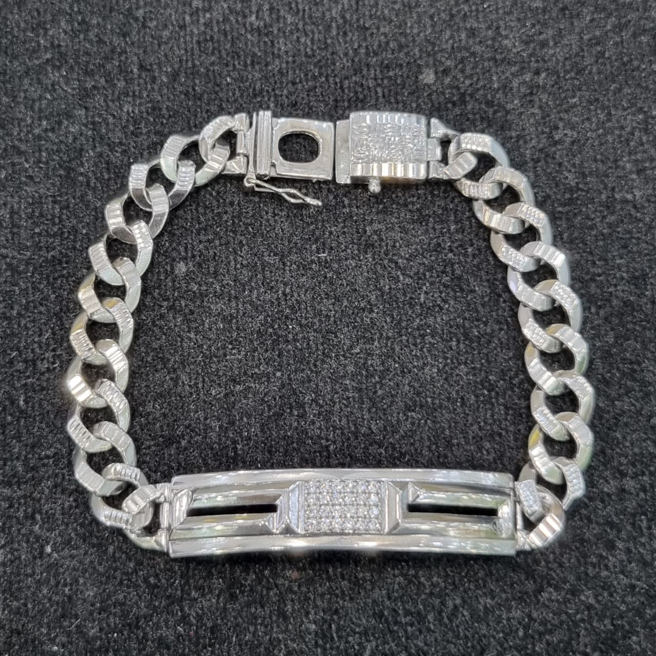 GELANG PLAT KOTAK MATA SISIK NAGA UKIR